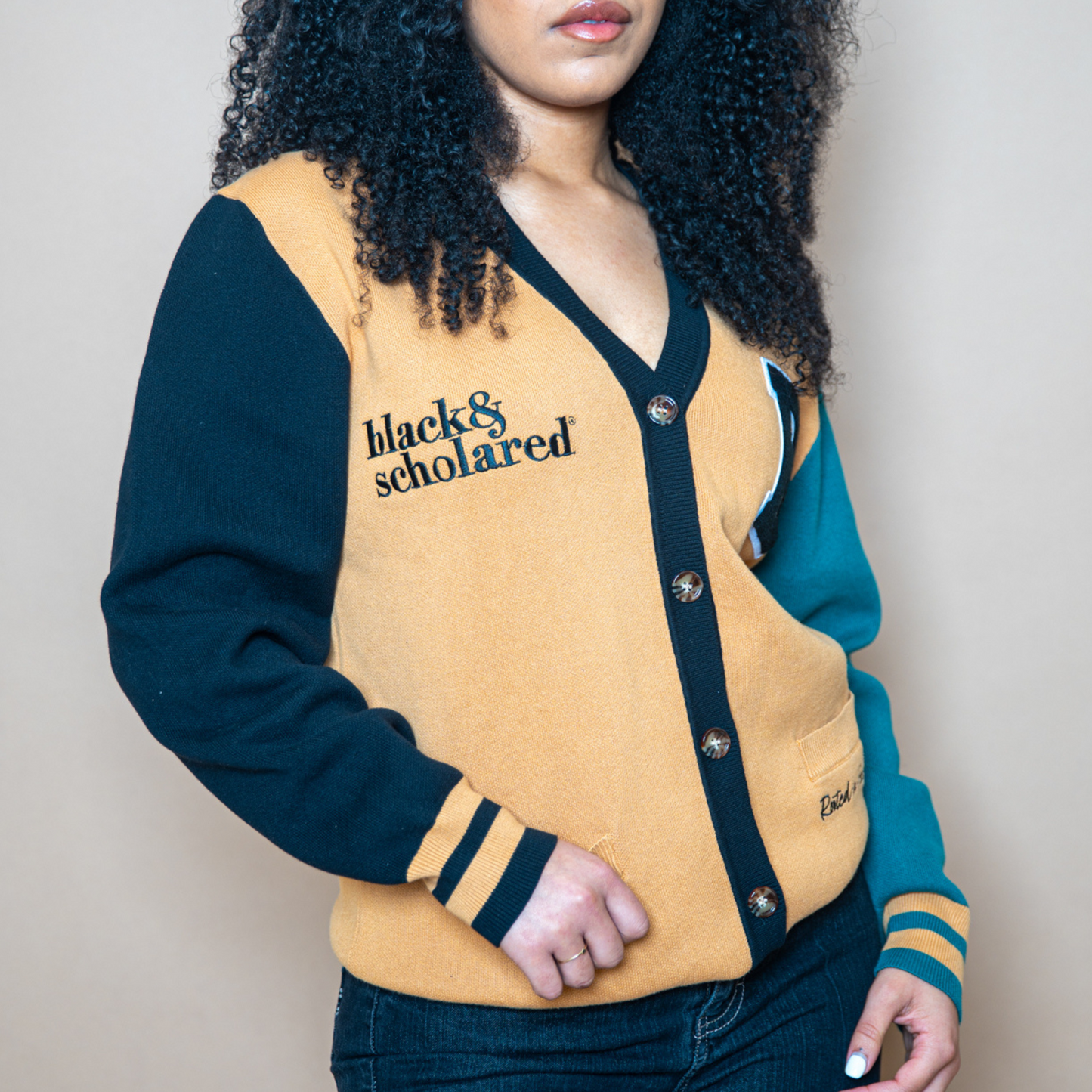 Black & Scholared® Varsity Cardigan