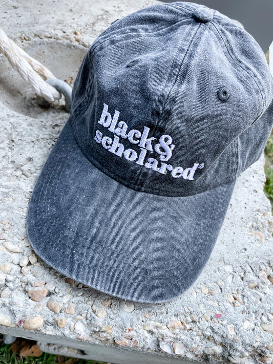 Black & Scholared® Embroidered Logo Hat - Black