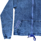 1920 Educated Black Woman Vintage Denim Hoodie (Royal Blue & White)