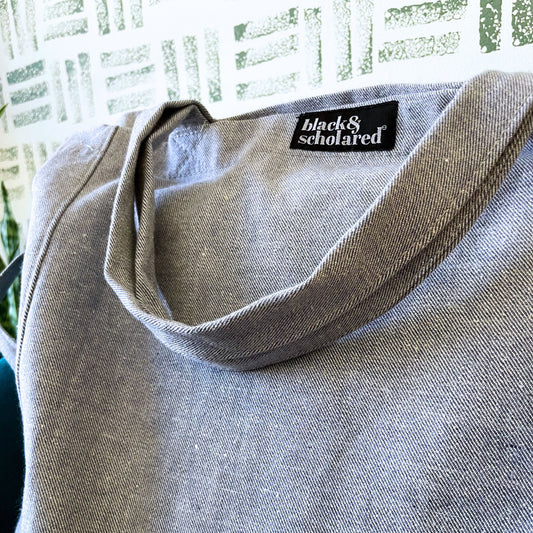 Black & Scholared® Grey Denim Tote Bag