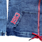 1913 Educated Black Woman Vintage Denim Hoodie (Crimson & Cream)