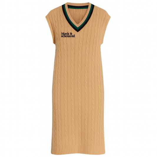 Black & Scholared® V-Neck Cable-Knit Sweater Dress