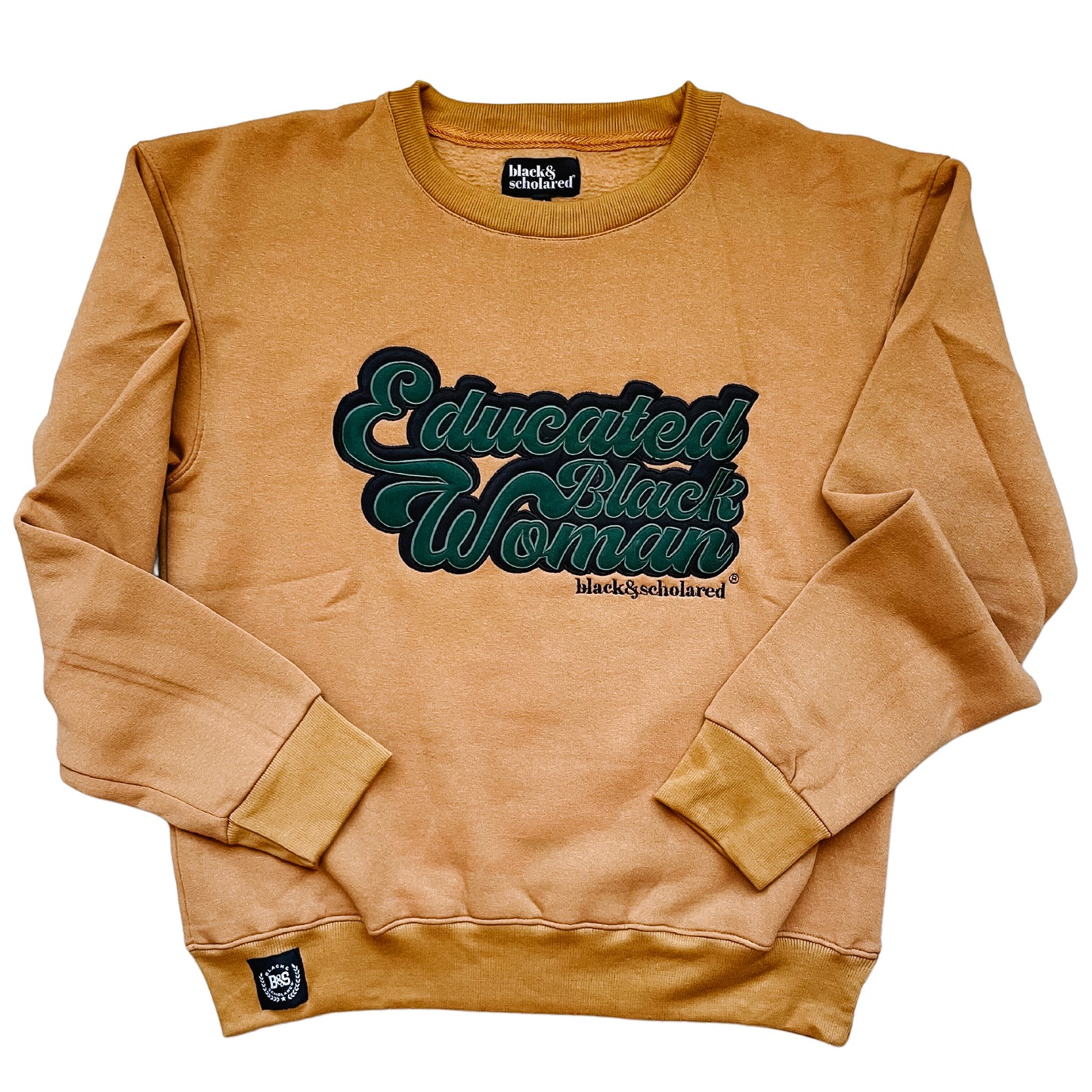 Educated Black Woman Embroidered Sweatshirt (Camel)