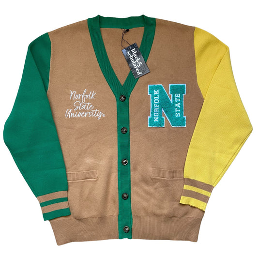 Norfolk State University™ Varsity Cardigan Sweater (PRE-ORDER - Shipping December 2023)