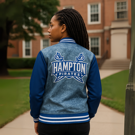 Hampton University™ Denim Letterman Varsity Jacket