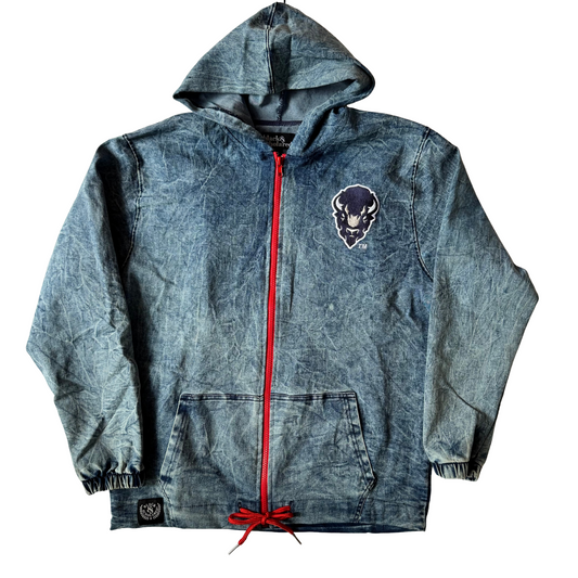Howard University™ Vintage Denim Zip Up Hoodie Jacket (Pre-Order | Ships September 2025)