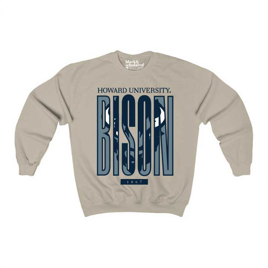 Howard University Bison™ Large Font Sweatshirt (Tan)